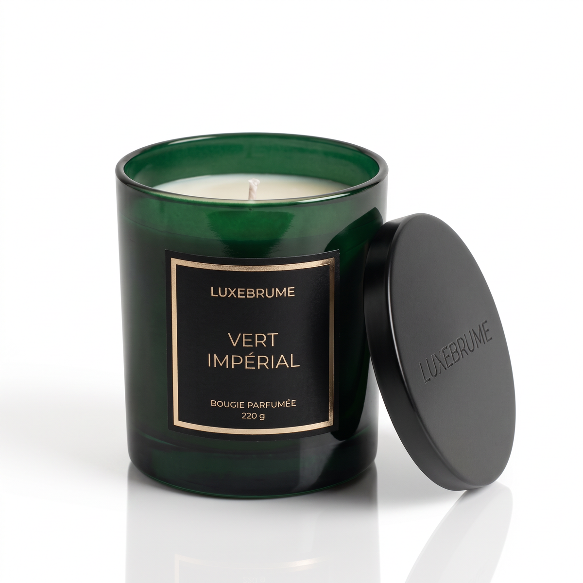 Bougie parfumée Vert Impérial – LuxeBrume